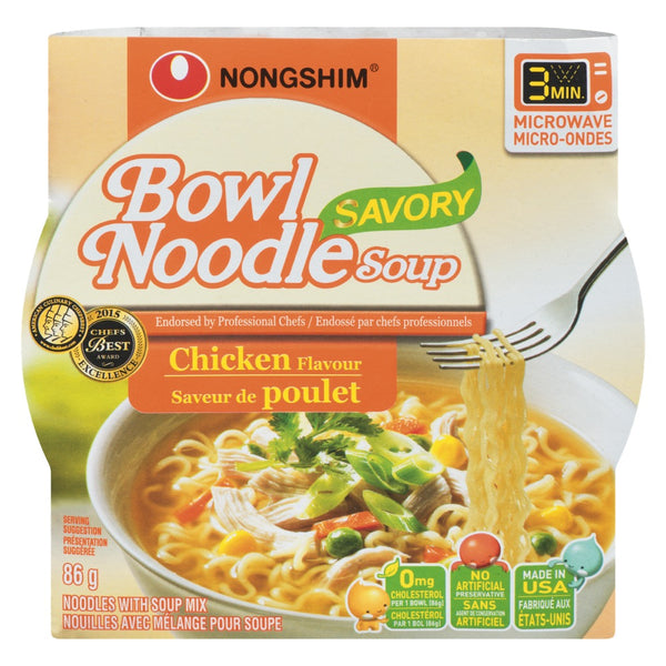Nouilles avec mélange pour soupe à saveur de poulet 86g Bowl Noodle