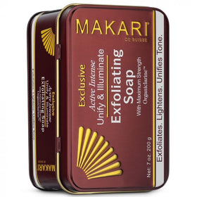 Savon exfoliant exclusif active intense avec forte teneur organiclarine 200g Makari