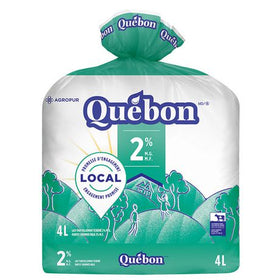 Lait en sac partiellement écrémé 2% m.g 4l Québon