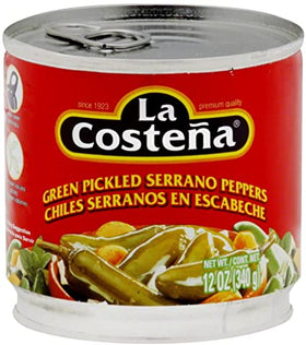 Poivrons vert decoupés serrano 340g La costena
