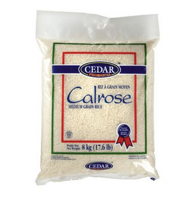 Riz à grain moyen calrose 4kg Cedar