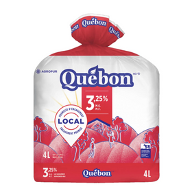 Lait en sac 3.25% m.g 4l Québon