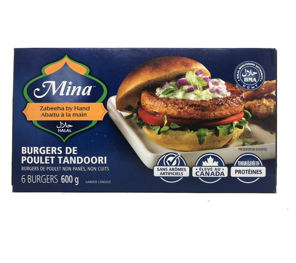 Burgers de poulet Tadoori Mina Halal surgelé 600g