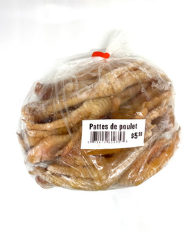 Pattes de poulet surgelé