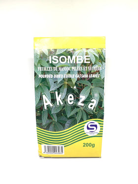 Feuilles de manioc pilées et sechées isombe 200g Akeza