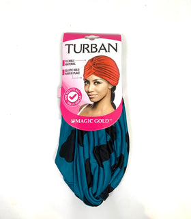 Turban vert-noir pour cheveux Magic gold