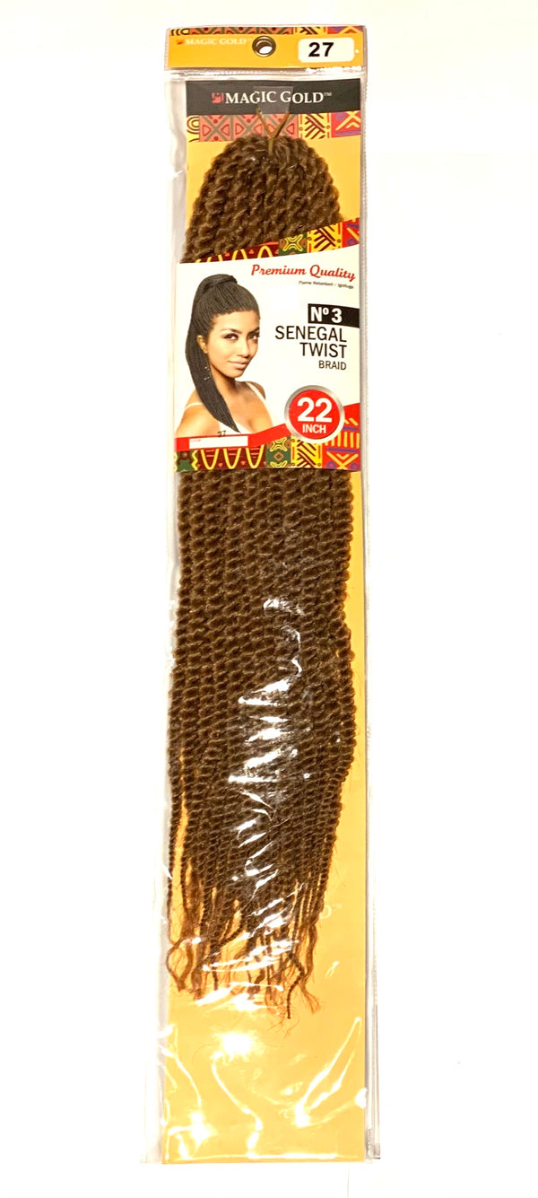 Crochets twist de couleur 3 et de longueur 22 Magic Gold