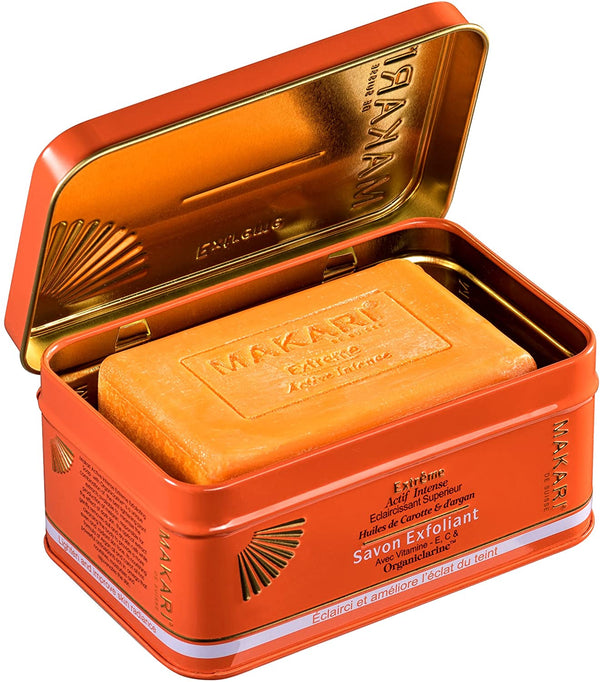 Savon exfoliant active intense au huiles d'argan et de carotte 200g Makari