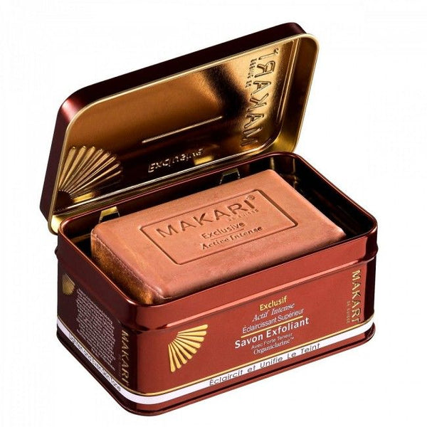 Savon exfoliant exclusif active intense avec forte teneur organiclarine 200g Makari