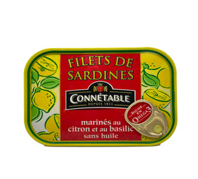 Filets de sardine marinés au citron et au basilic 100g Connétable