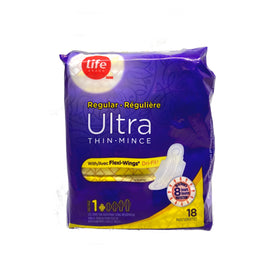 Serviettes régulière ultra mince grandeur 1 Life Brand