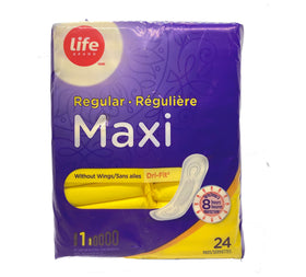 Serviettes régulière maxi grandeur 1 sans ailes Life Brand