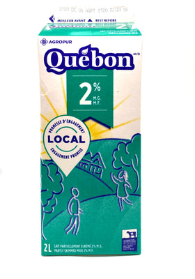Lait partiellement écrémé 2% m.g 2 l Québon