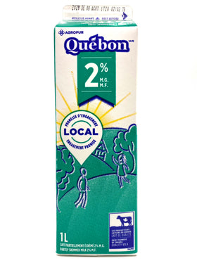Lait partiellement écrémé 2% m.g 1 l Québon